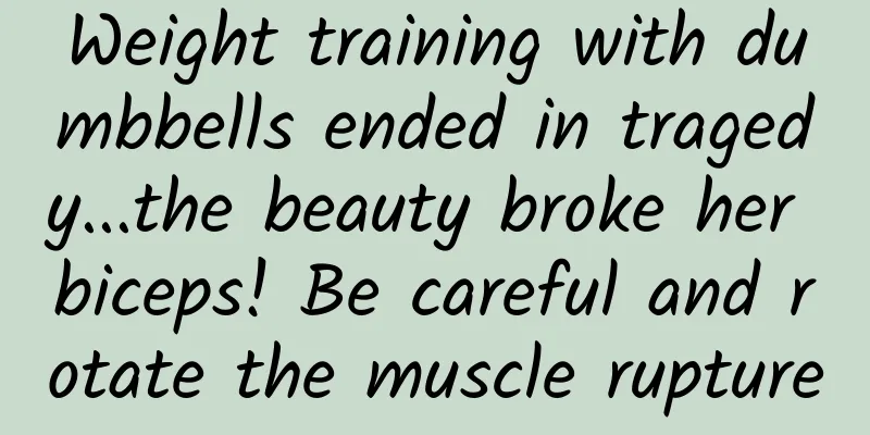 Weight training with dumbbells ended in tragedy...the beauty broke her biceps! Be careful and rotate the muscle rupture