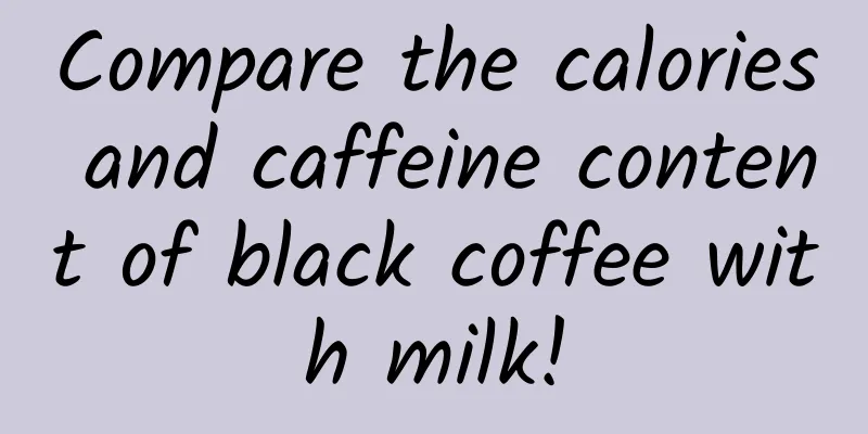 Compare the calories and caffeine content of black coffee with milk!