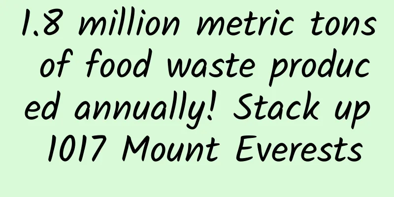 1.8 million metric tons of food waste produced annually! Stack up 1017 Mount Everests