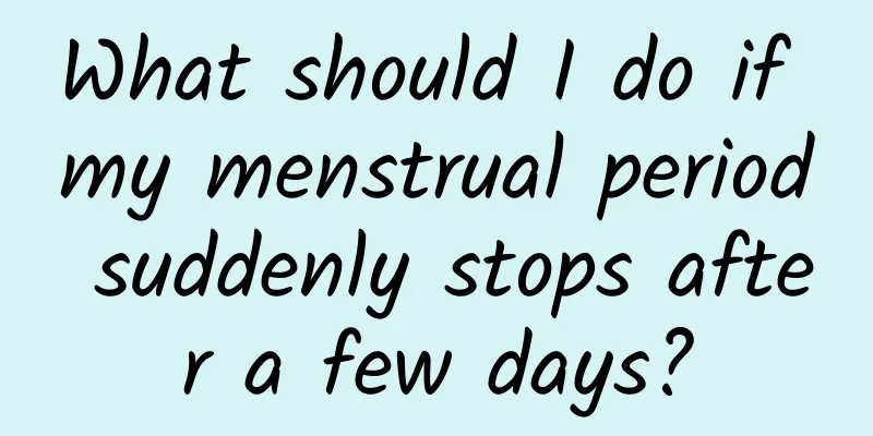 What should I do if my menstrual period suddenly stops after a few days?