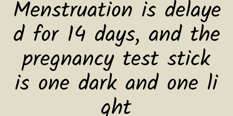 Menstruation is delayed for 14 days, and the pregnancy test stick is one dark and one light