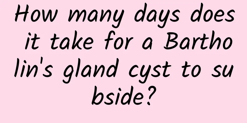 How many days does it take for a Bartholin's gland cyst to subside?