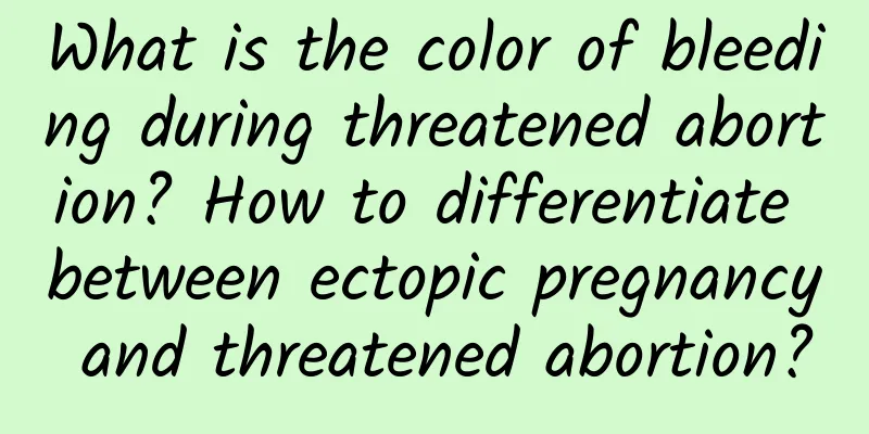 What is the color of bleeding during threatened abortion? How to differentiate between ectopic pregnancy and threatened abortion?
