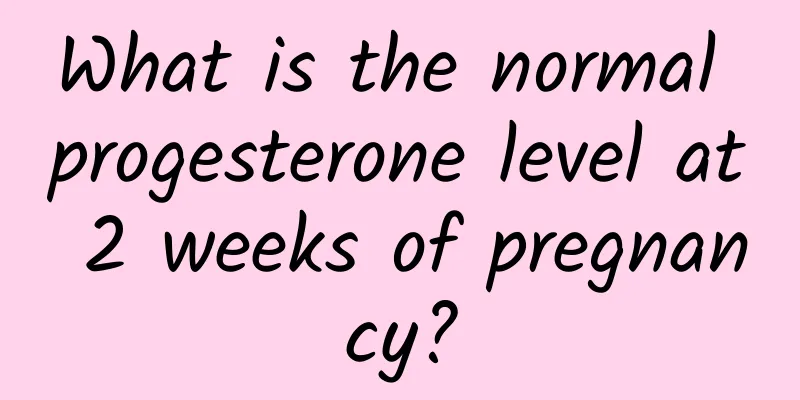 What is the normal progesterone level at 2 weeks of pregnancy?