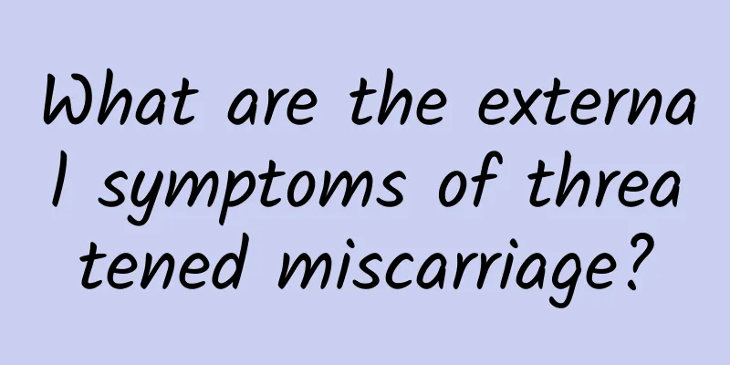What are the external symptoms of threatened miscarriage?