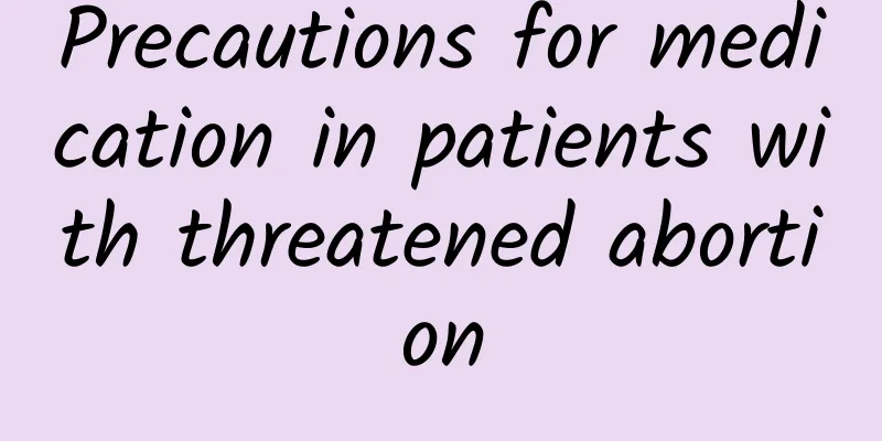 Precautions for medication in patients with threatened abortion