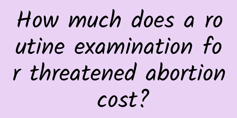 How much does a routine examination for threatened abortion cost?