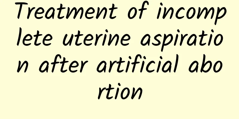 Treatment of incomplete uterine aspiration after artificial abortion