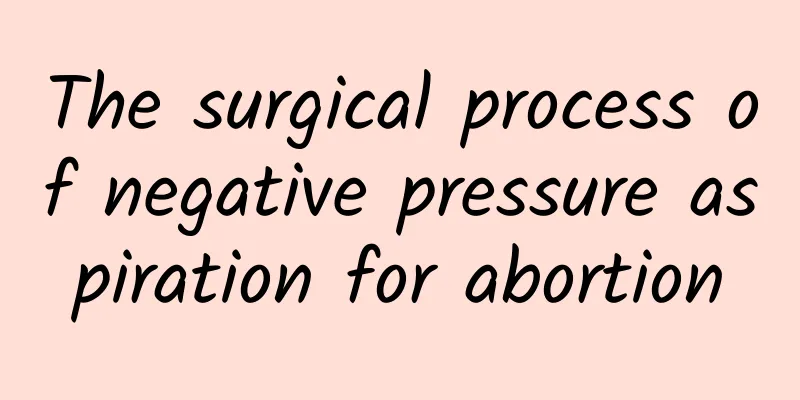 The surgical process of negative pressure aspiration for abortion