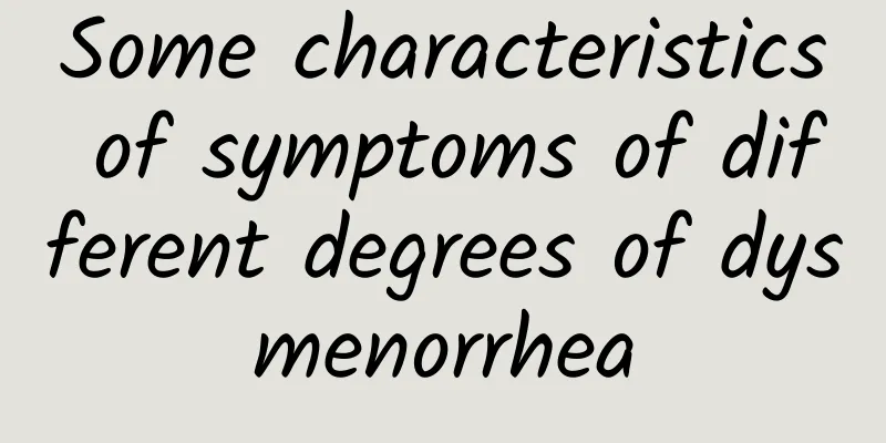 Some characteristics of symptoms of different degrees of dysmenorrhea