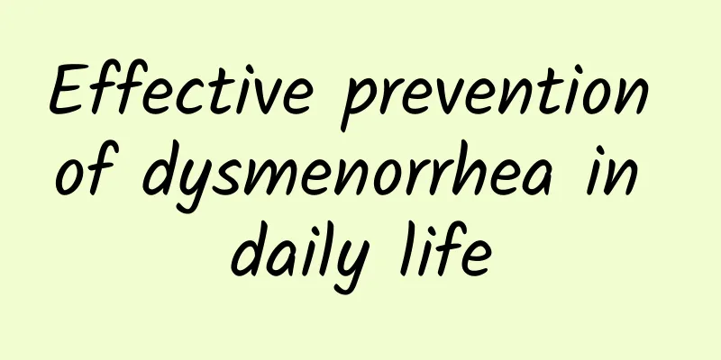 Effective prevention of dysmenorrhea in daily life