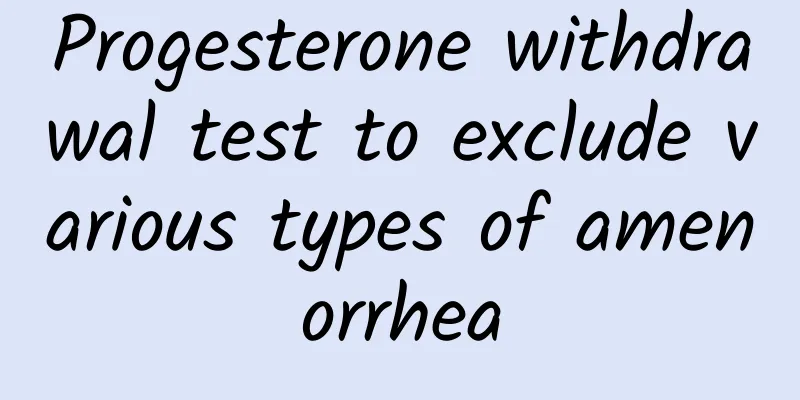 Progesterone withdrawal test to exclude various types of amenorrhea