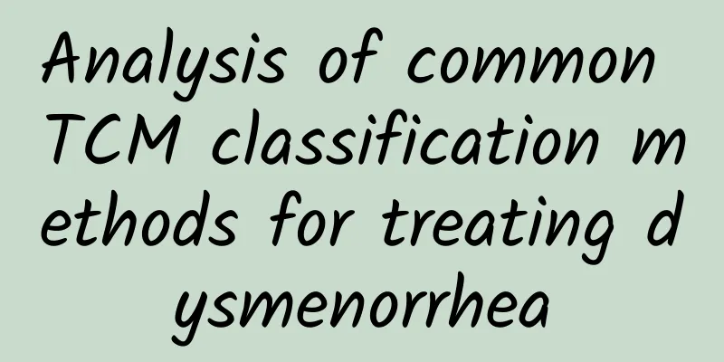 Analysis of common TCM classification methods for treating dysmenorrhea