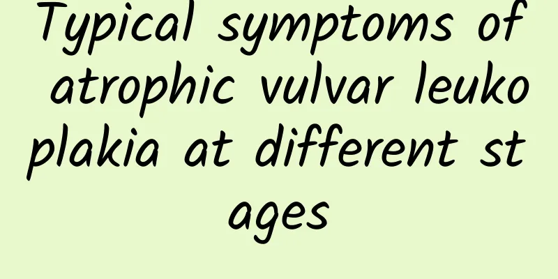 Typical symptoms of atrophic vulvar leukoplakia at different stages