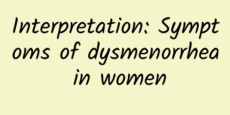 Interpretation: Symptoms of dysmenorrhea in women